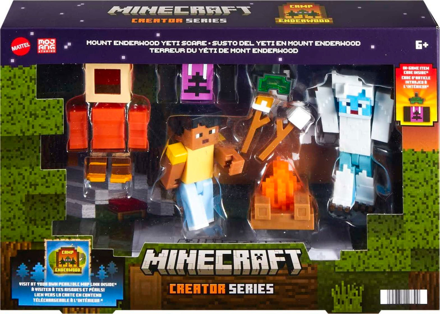 Mattel Minecraft Creator Series Mount Enderwood Yeti Scare Pack with Steve & Yeti Figures
