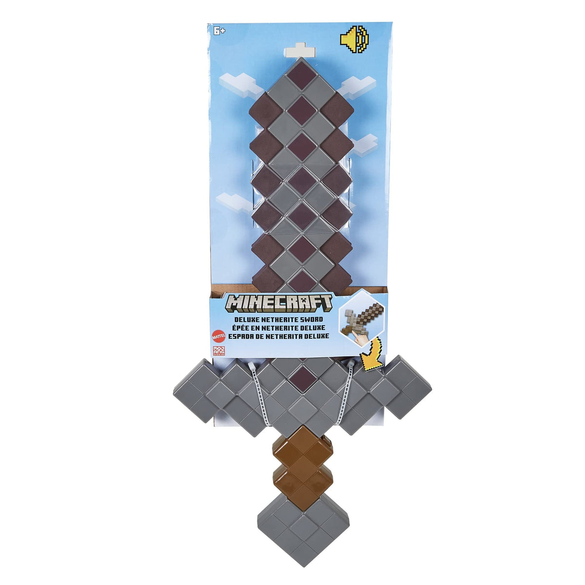 Mattel Minecraft Deluxe Netherite Sword | Kid-Sized Role-Play Toy with Realistic Sounds