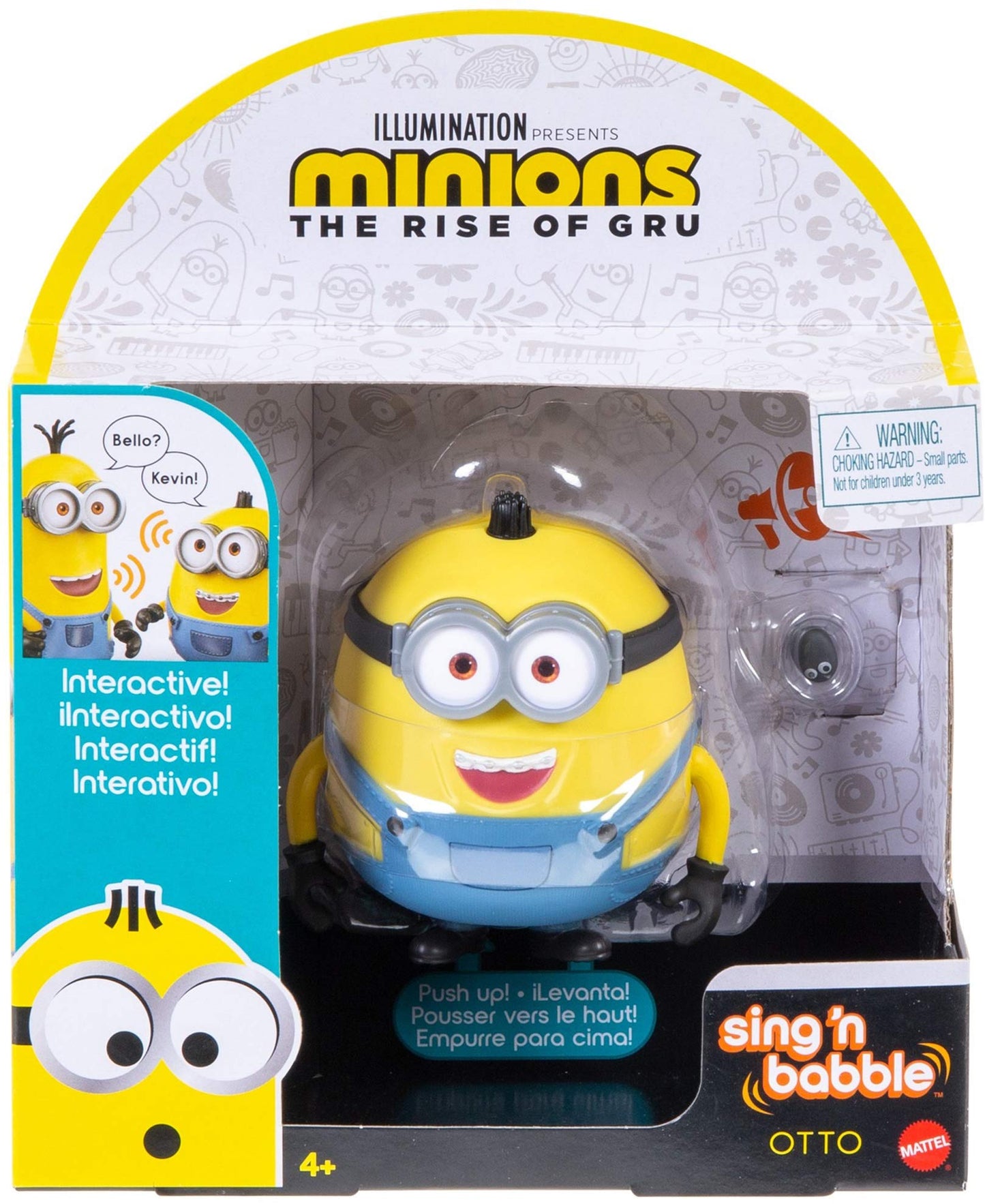 Mattel Minions Sing ’N Babble Otto Interactive Action Figure – 25+ Talking & Laughing Sounds, 4-Inch Tall