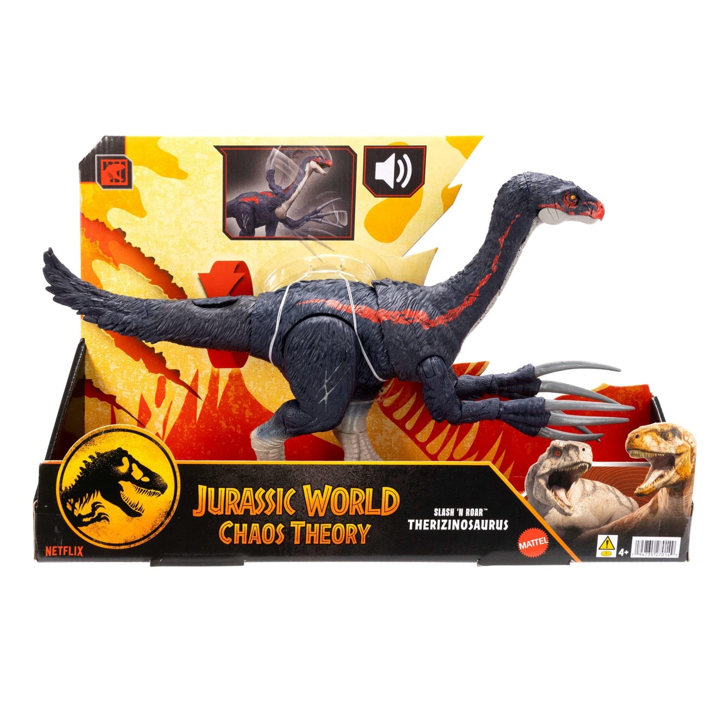 Mattel Jurassic World Chaos Theory Therizinosaurus Action Figure – Claw Attack & Roaring Jaw