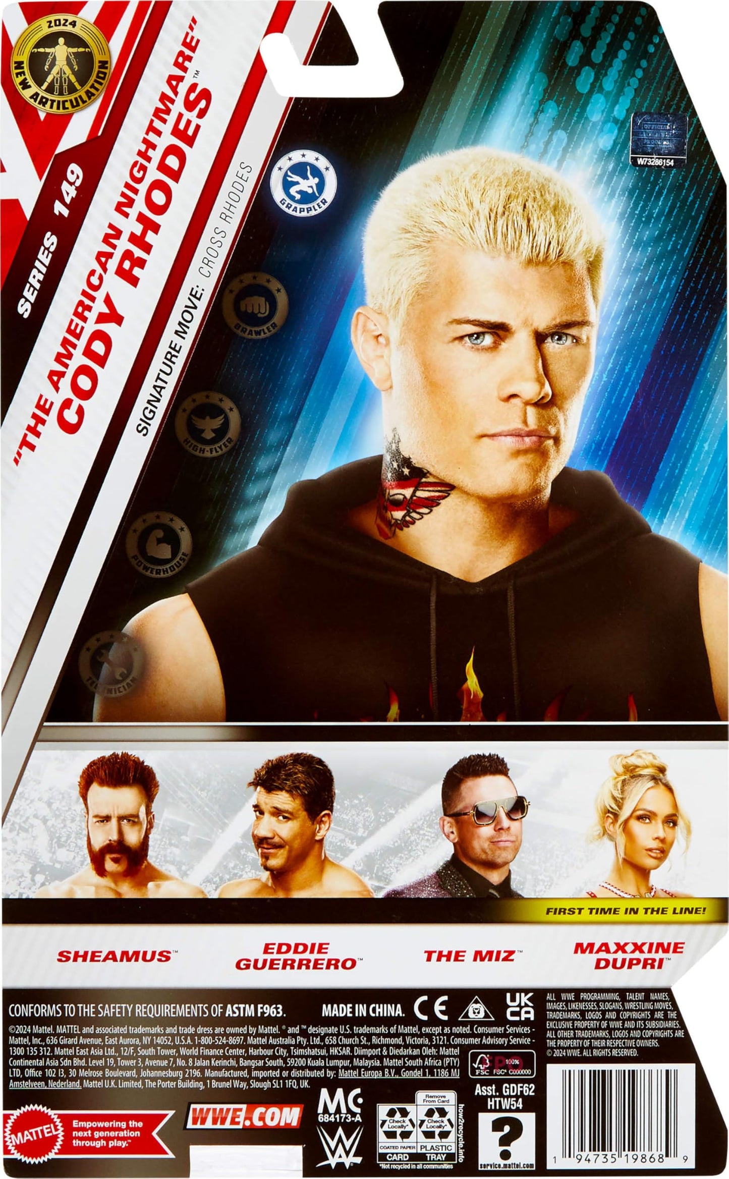 Mattel WWE Cody Rhodes 6-Inch Action Figure – 10 Points of Articulation & Life-Like Look