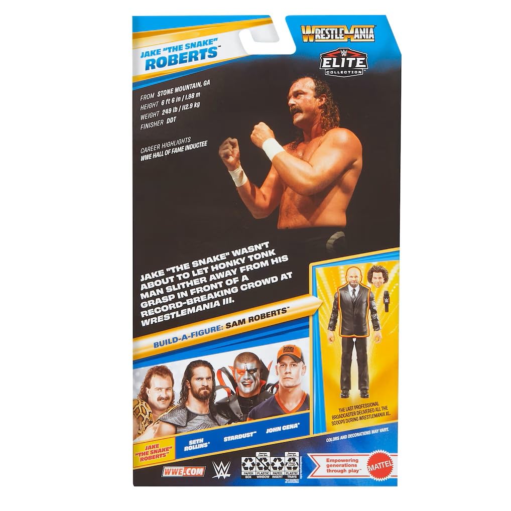 Mattel WWE Elite Premium Live Event Jake Roberts Set — WrestleMania Build-A-Figure