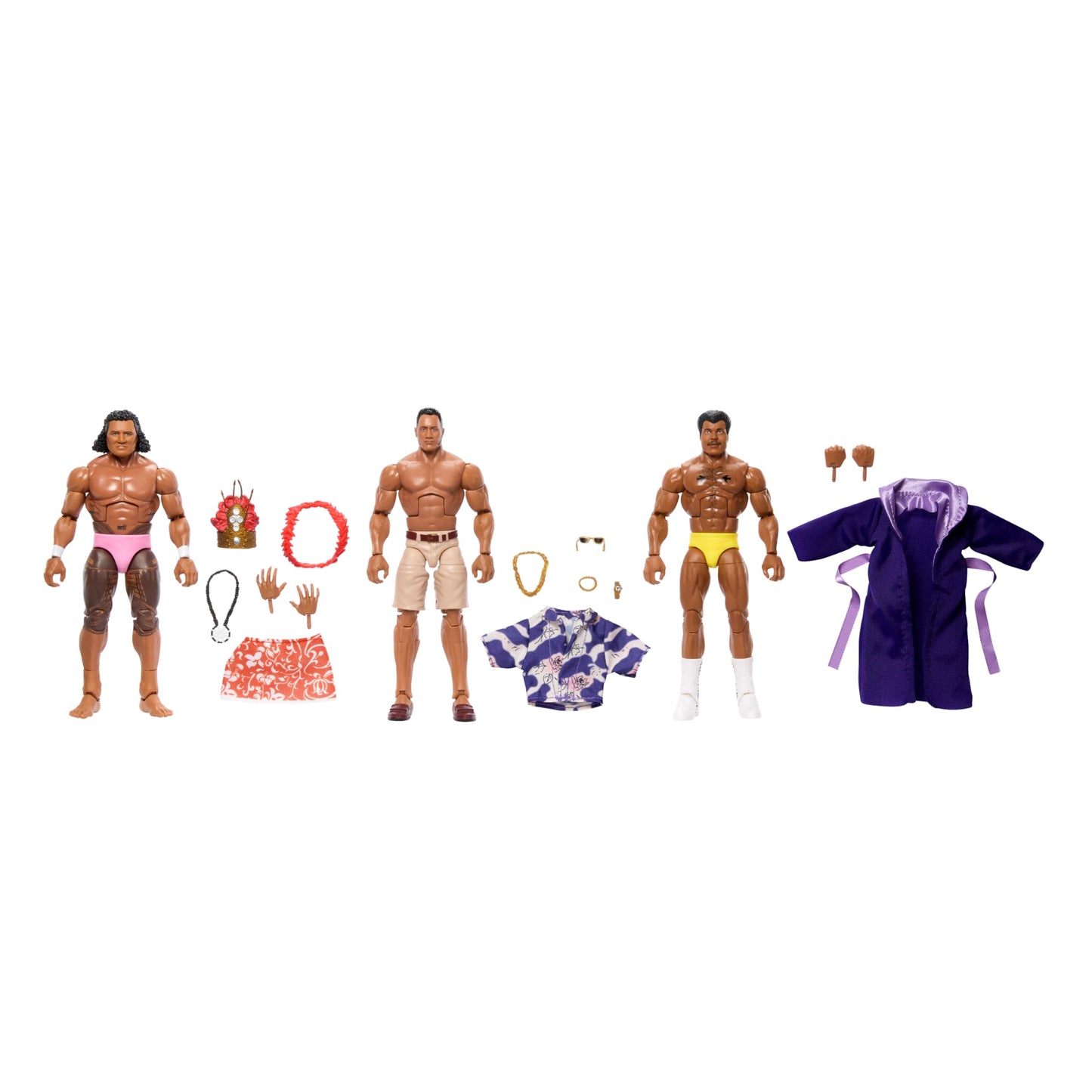 Mattel WWE The Rock 3 Figure Pack | Generation Maivia Legacy Elite Collection – Vintage Collectible