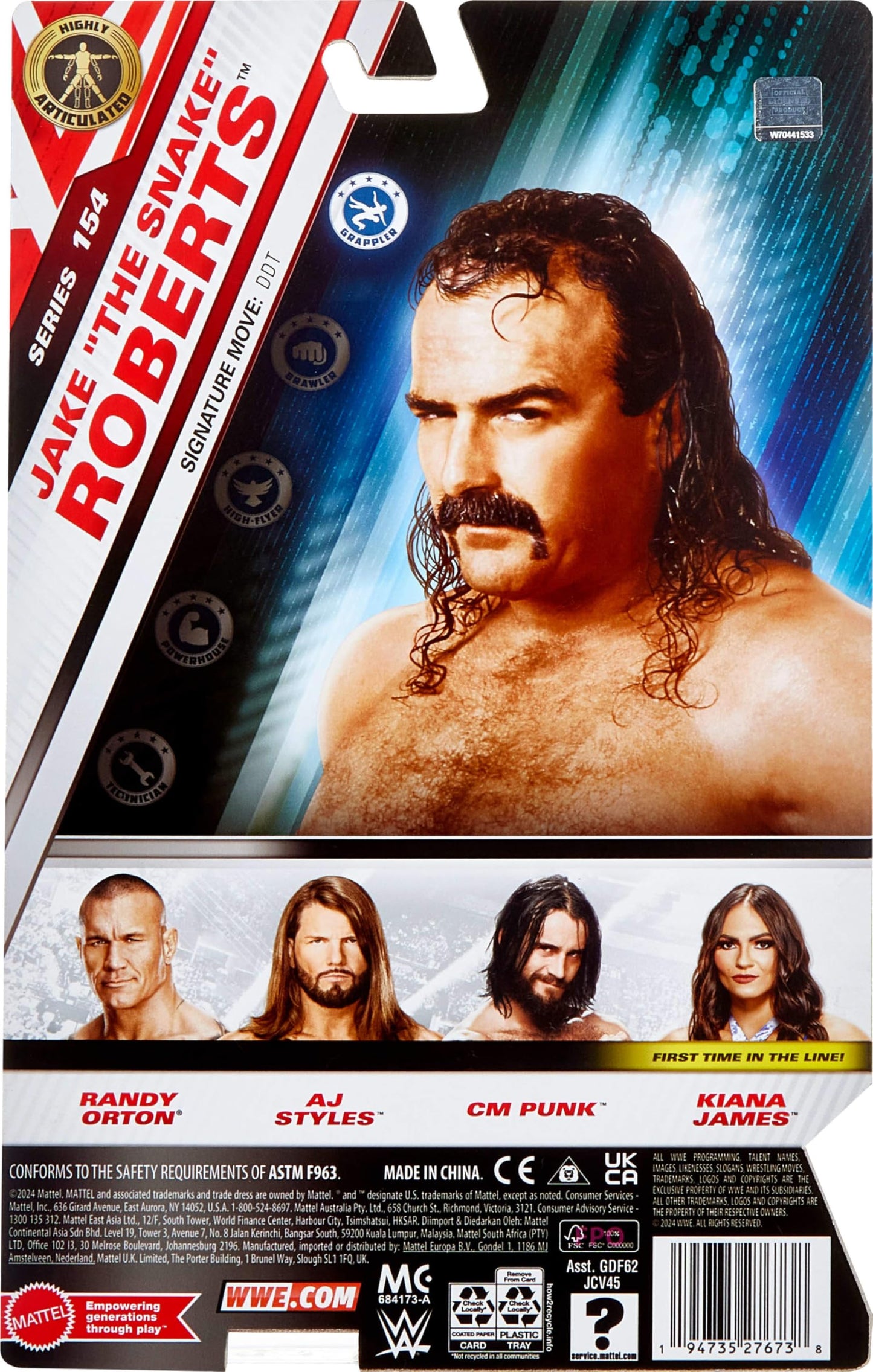 Mattel WWE Jake Roberts Action Figure – Main Event Series 154, 6-Inch