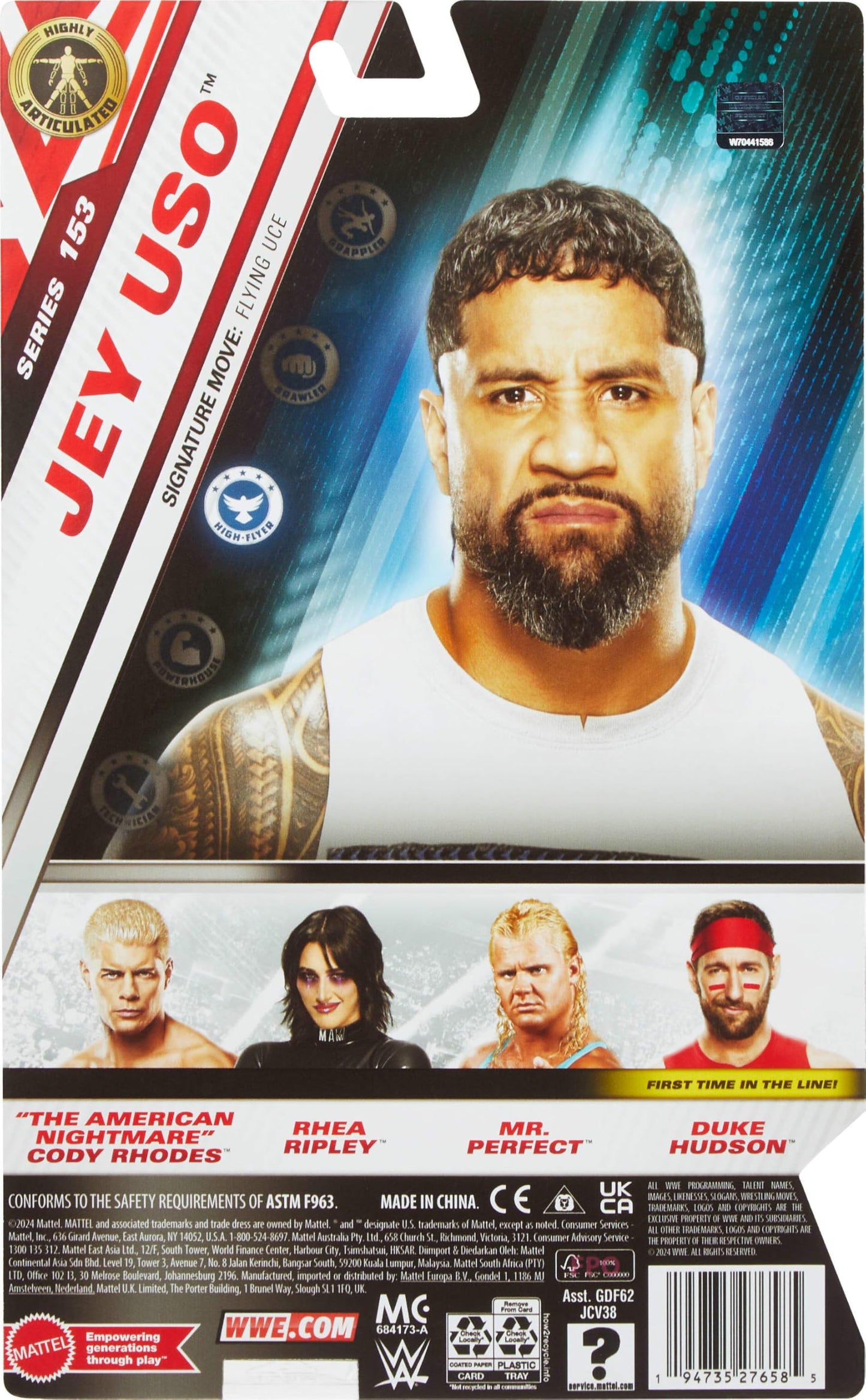 Mattel WWE Jey USO Action Figure – Main Event Series #153, 6-Inch, 10 Articulation