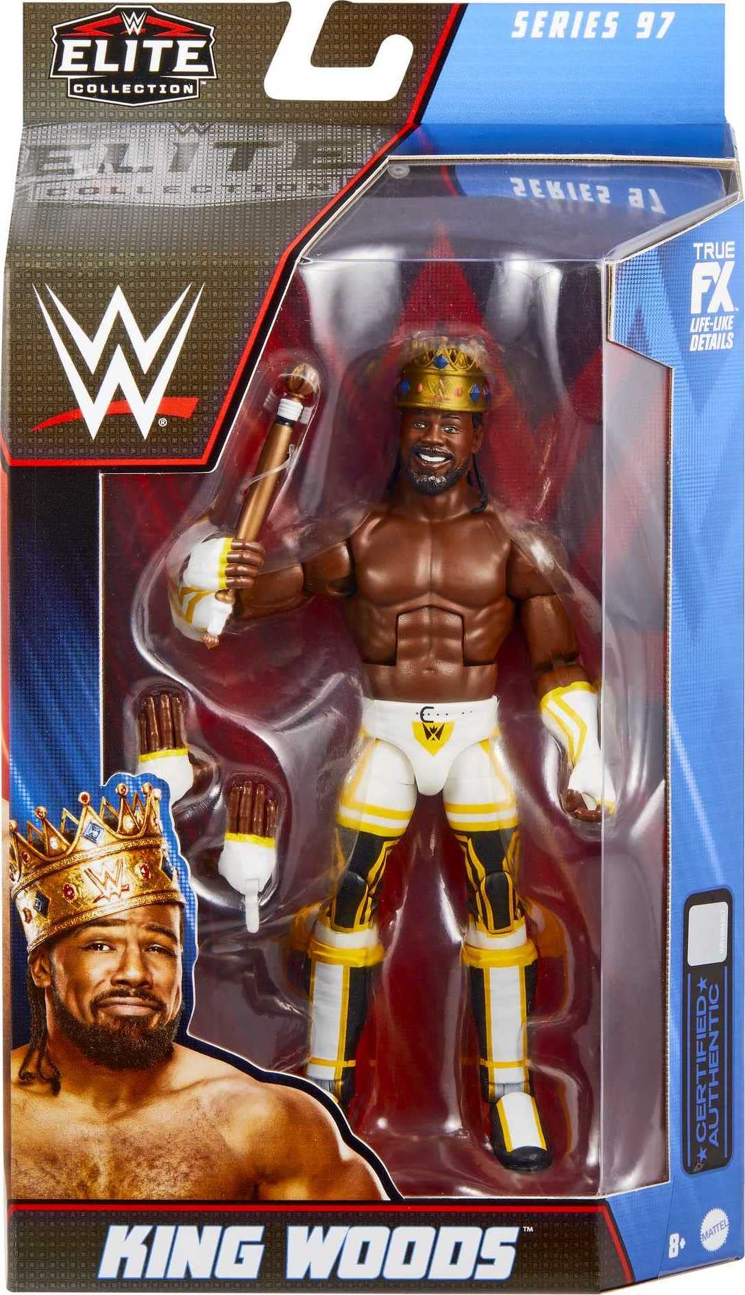 Mattel WWE King Woods Elite Collection Action Figure – Deluxe Articulation, TrueFX Detailing, 6-Inch