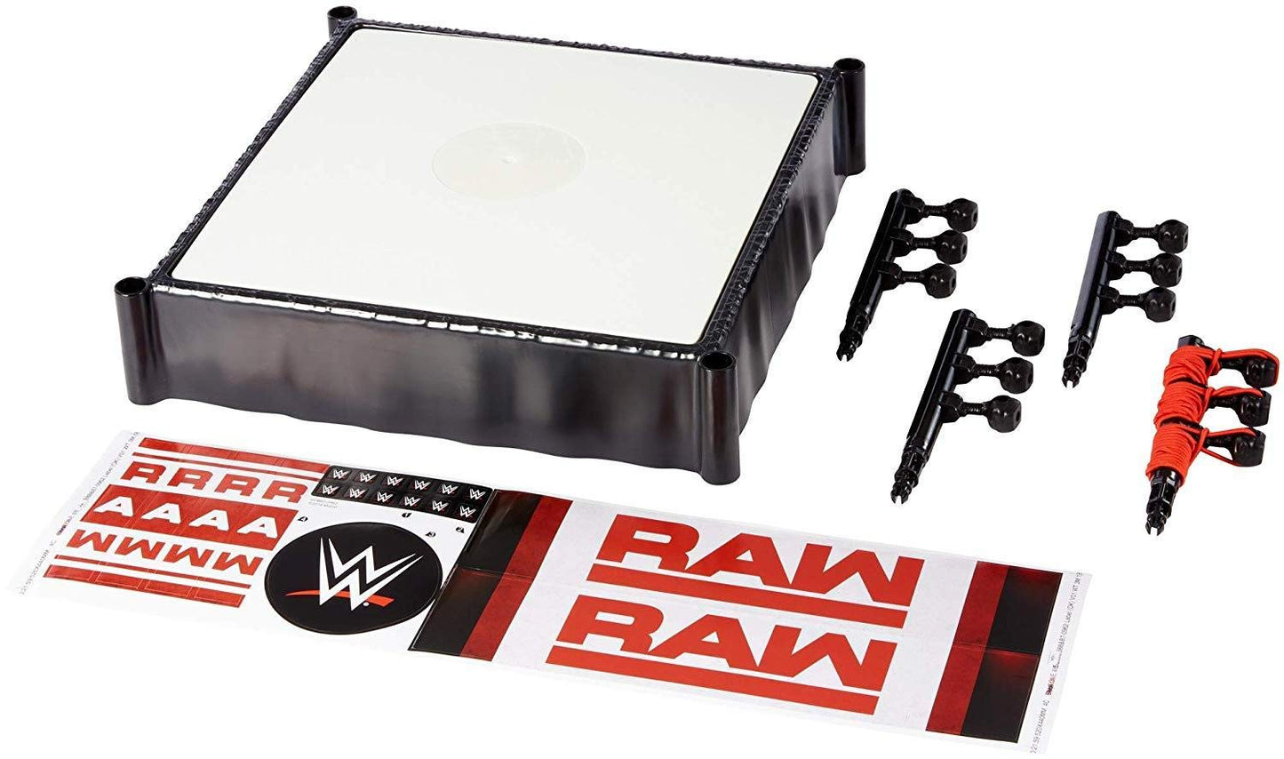 Mattel WWE Superstar 14-Inch Ring with Authentic Logo – Flexible Ropes & Spring-Loaded Mat (Amazon Exclusive)