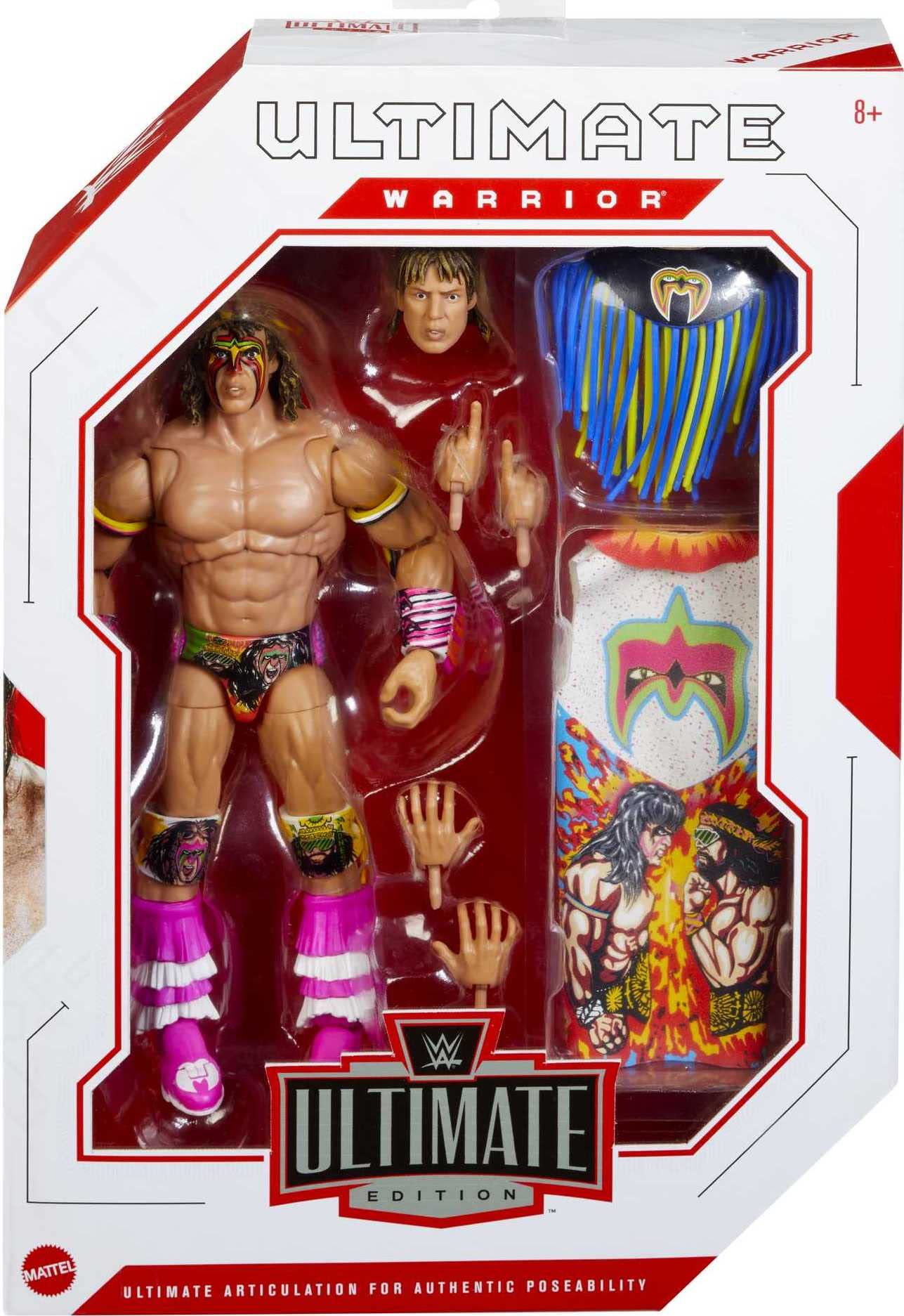 Mattel WWE Ultimate Edition Warrior 6-Inch Action Figure — 30 Points of Articulation, Swappable Parts & Entrance Gear