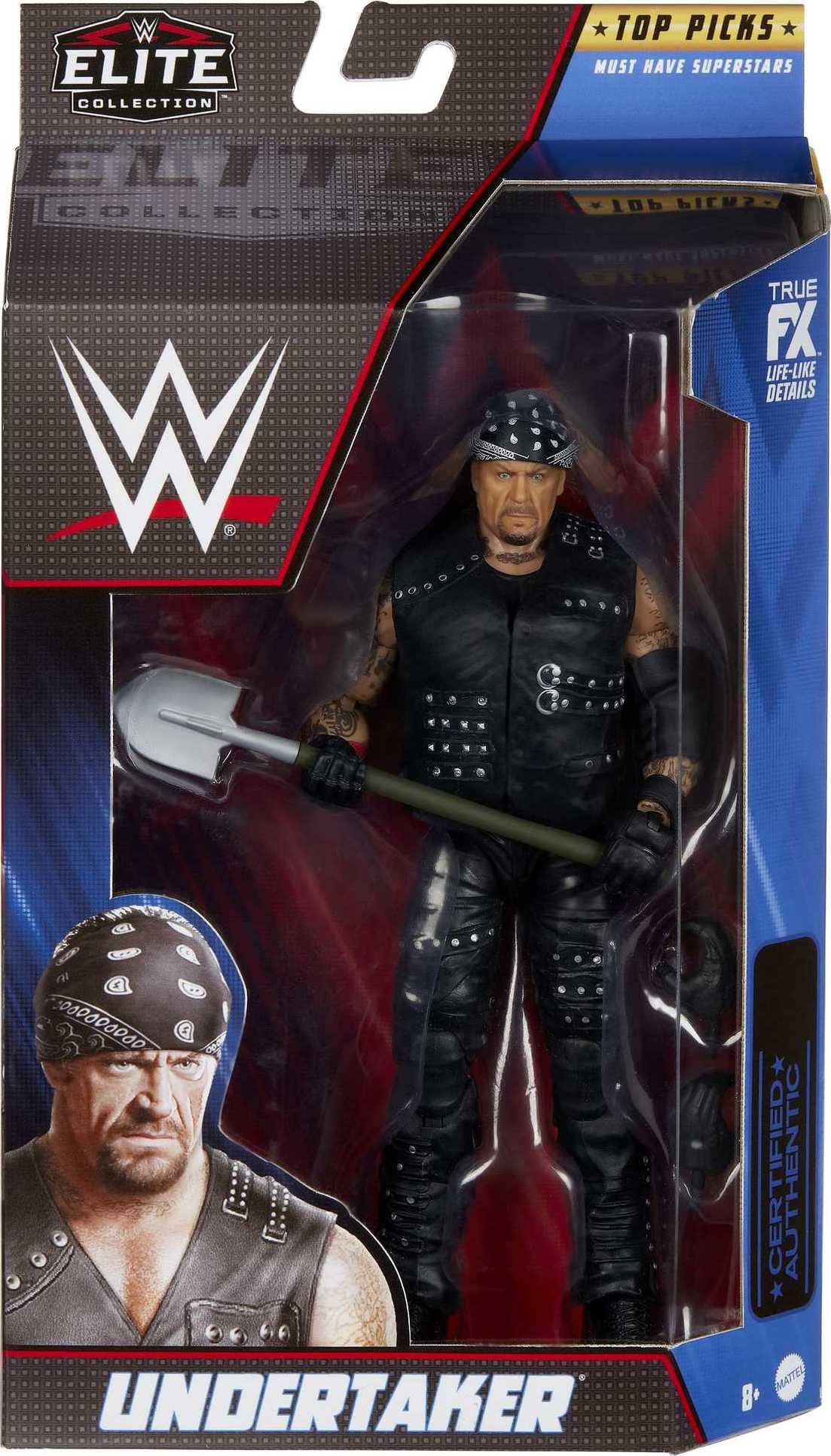 Mattel WWE Undertaker Top Picks Elite Figure – 6-Inch with Boneyard Gear | TrueFX Detail & 25-Point Articulation