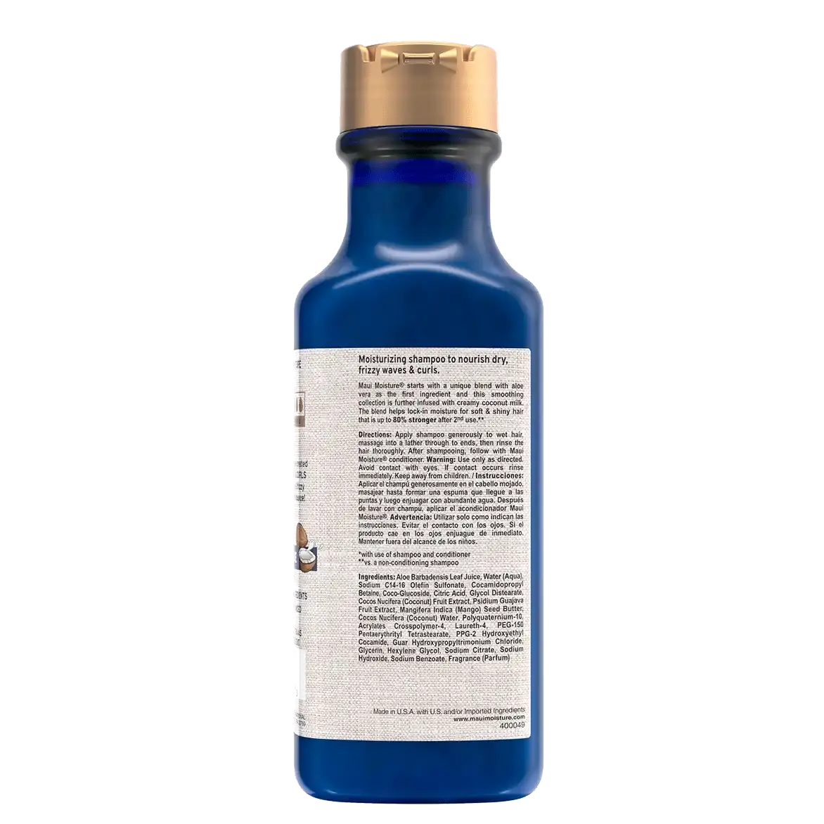 Maui Moisture Nourish & Moisture + Coconut Milk Shampoo Lightweight Nourishment for Dry Hair 385 ml/13.1 oz
