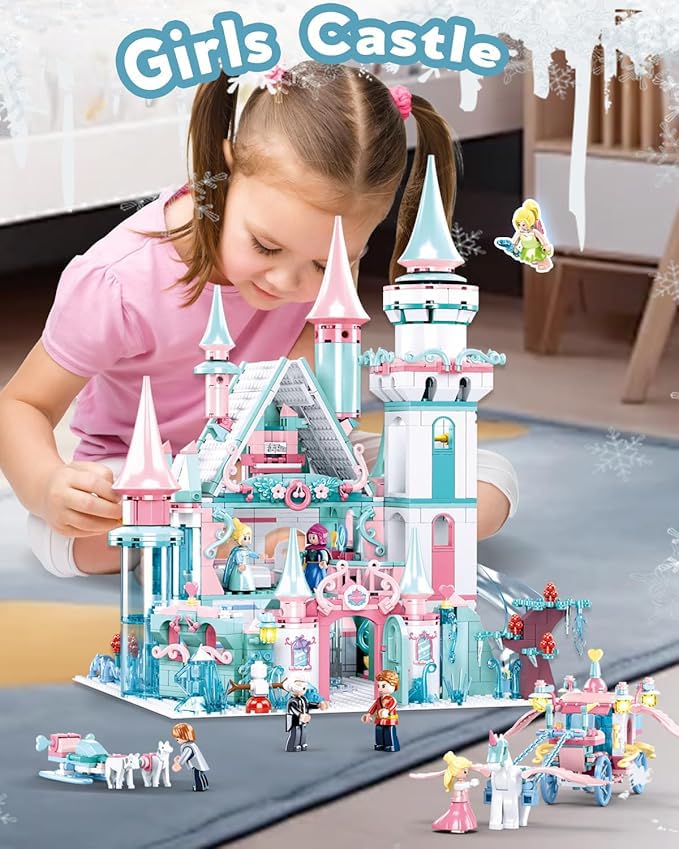 Mavo Brix Castle Girl Set — 1314-Piece Princess Castle Building Set for Girls 6+ | LEGO Castle Compatible