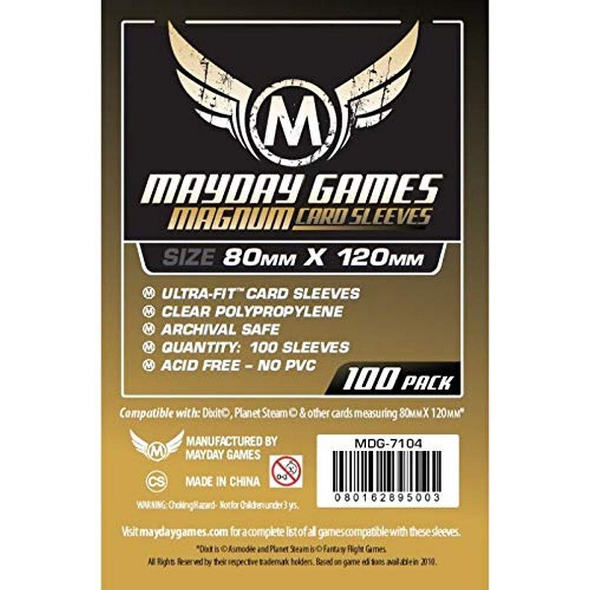 Mayday Games Magnum Gold Ultra Fit Sleeves 80x120 mm – 100 Pack