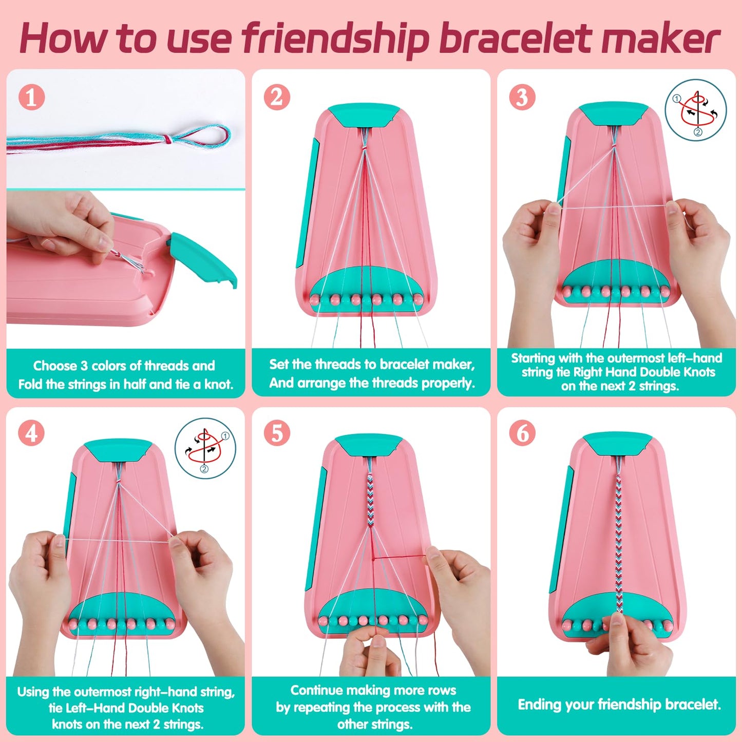 Maynacs Friendship Bracelet Kit for Kids 8-12 | 28 Threads, 14 Colors, Jewelry Making Set
