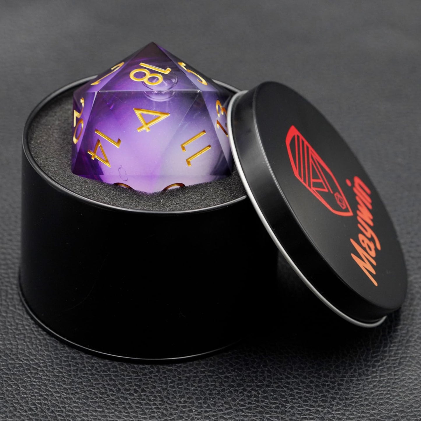 Maywin Liquid Core Giant 50mm Dice – Handmade Sharp Edge D&D D20 with Gift Box