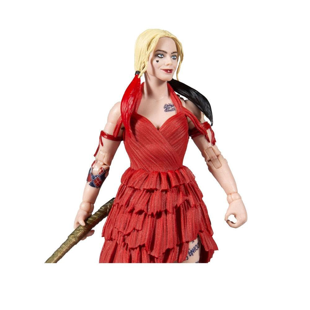 McFarlane Toys DC Multiverse Harley Quinn (The Suicide Squad) 7" Action Figure – Build-A King Shark Piece & Accessories
