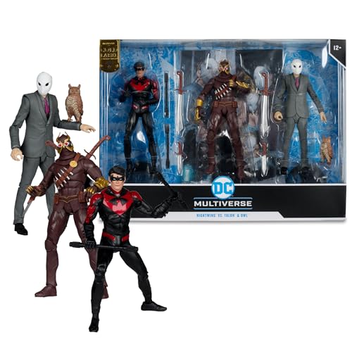 McFarlane Toys DC Multiverse Nightwing vs Talon & Owl 7in Figure 3pk Gold Label