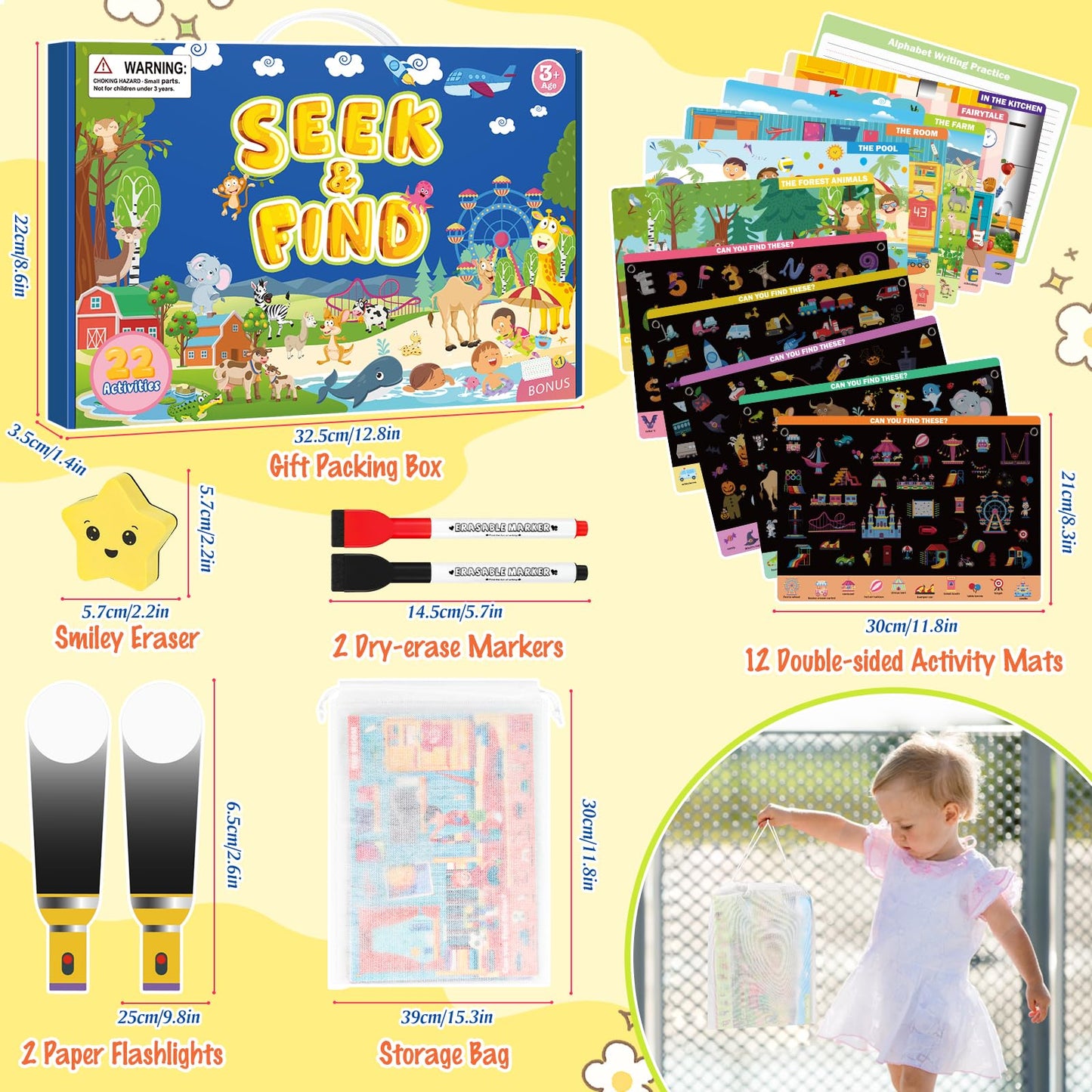 Meaicezli Seek and Find Books for Kids 4-6 | Travel Flashlight Activities