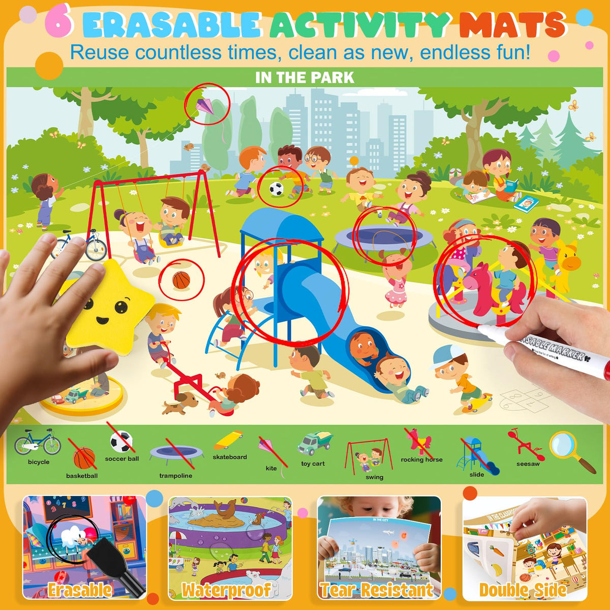 Meaicezli Seek & Find Books for Kids 3-5 – Reusable Water Reveal Mats & Travel Activities
