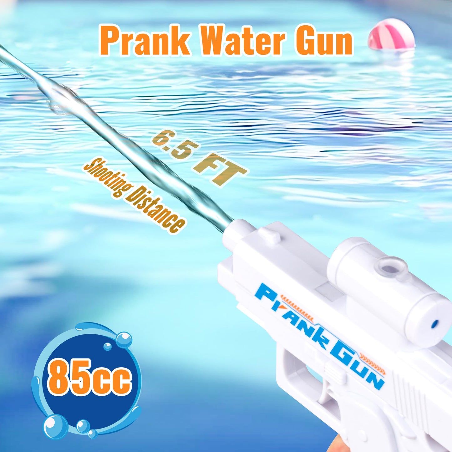 Mealivos Prank Water Gun - Two-Way Sprayer for Party Fun & Summer Battles (White)