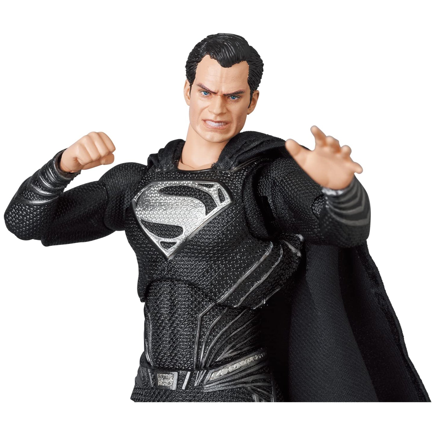 Medicom Zack Snyder's Justice League Superman MAFEX Figure - 6-Inch, Cloth Cloak, 4 Heads