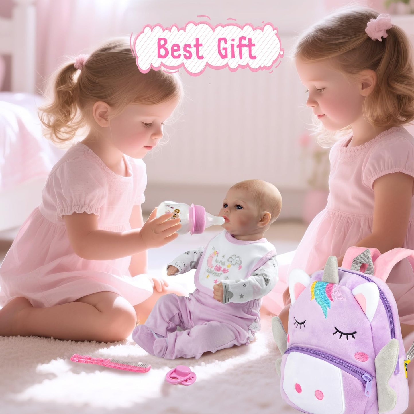 Medylove 12 Pcs Reborn Doll Clothes Set with Backpack for 17-22 Inch Dolls