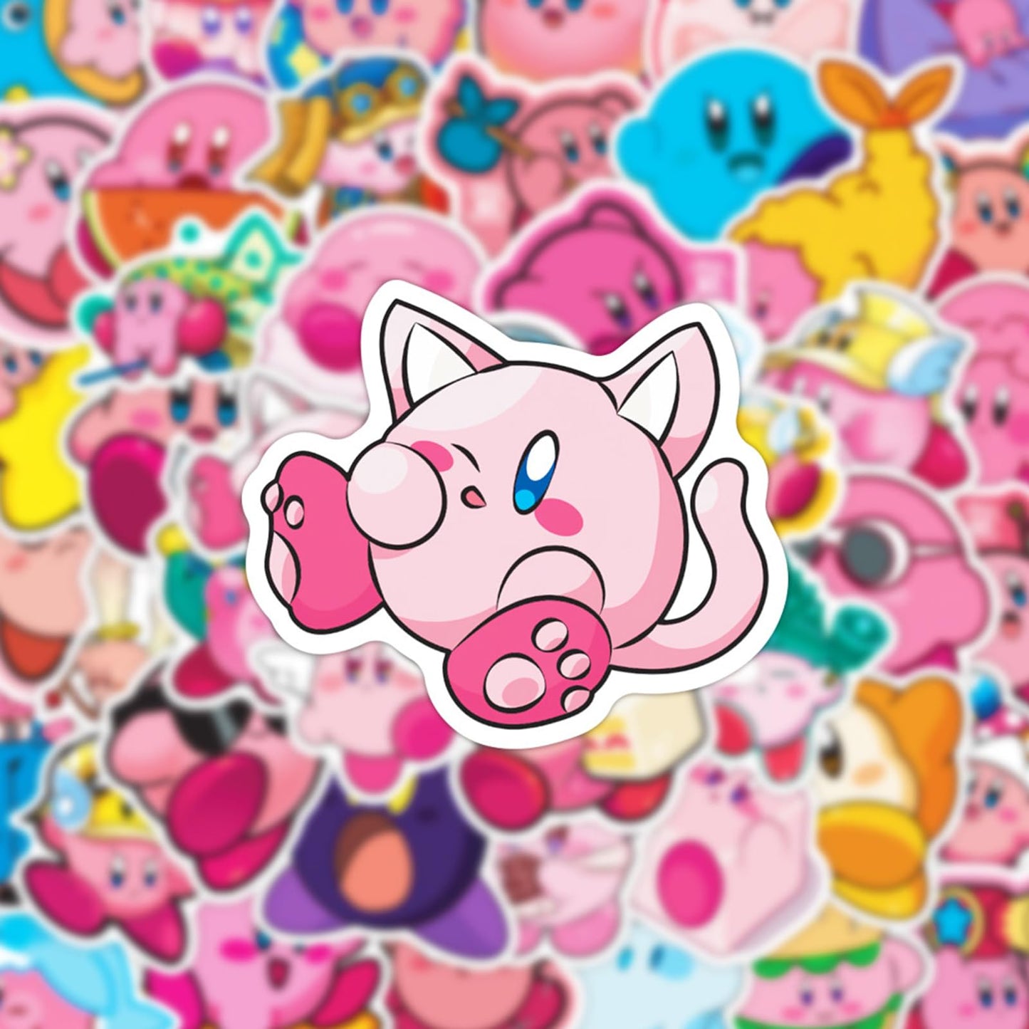 Meet Holiday Kirby Game Stickers – 50pc Waterproof Vinyl Decals for Laptop, Bottle & More