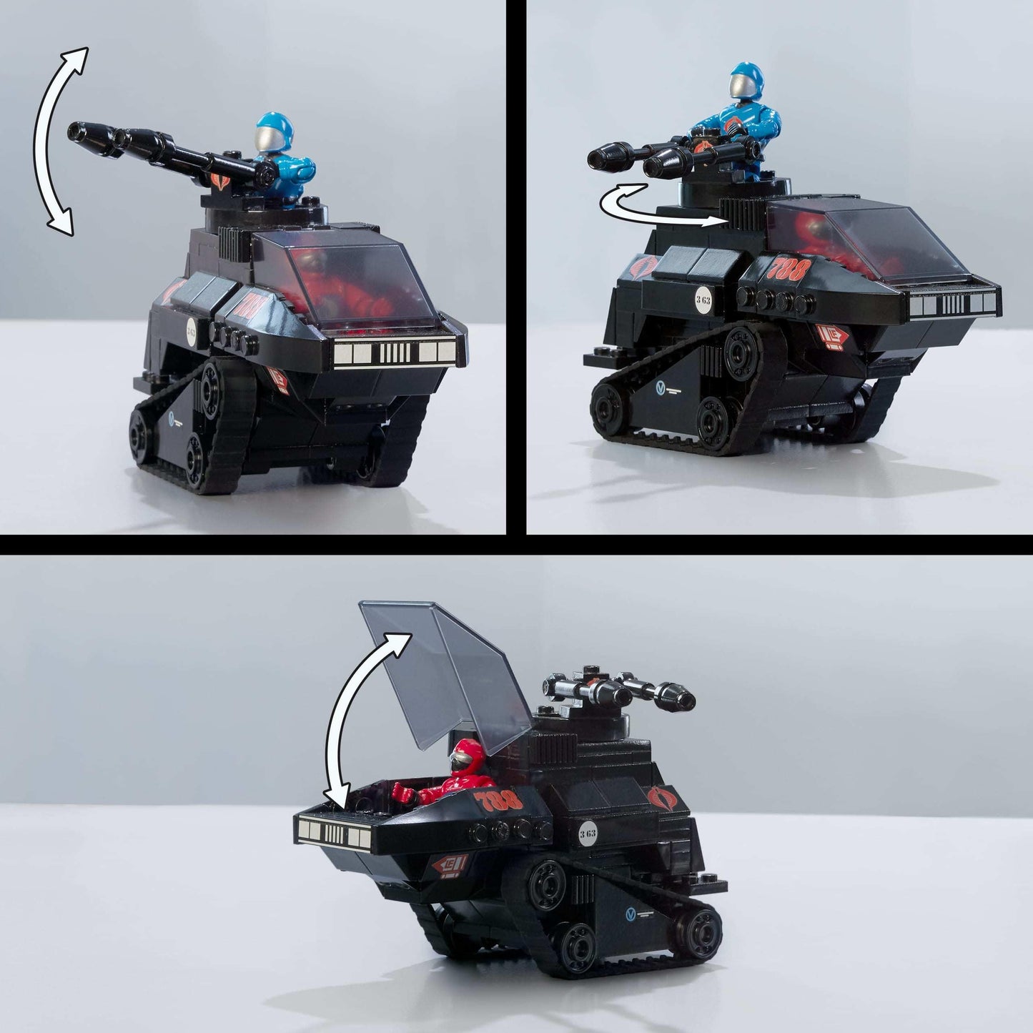 Mega Bloks MEGA G.I. Joe Skystriker XP-14F vs Cobra H.I.S.S. Building Set – 617 Pieces, 4 Poseable Figures