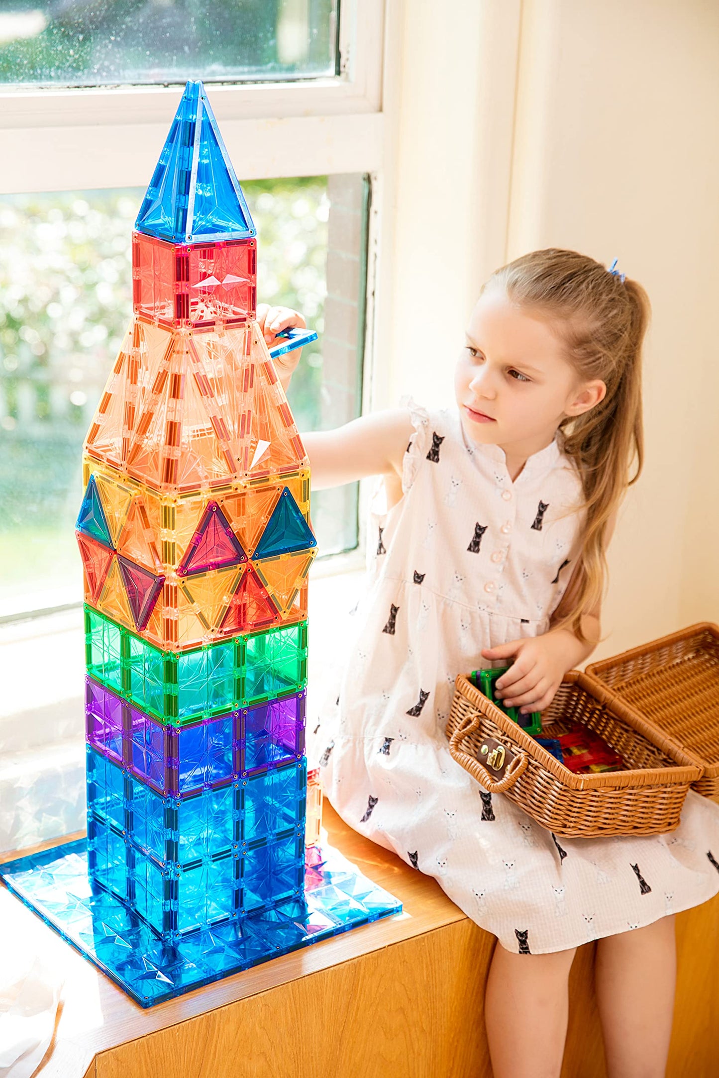 MEGAGONTILES 182PCS Premium Magnetic Tiles Set – STEM-Authenticated Educational Building Blocks for Kids 3–8