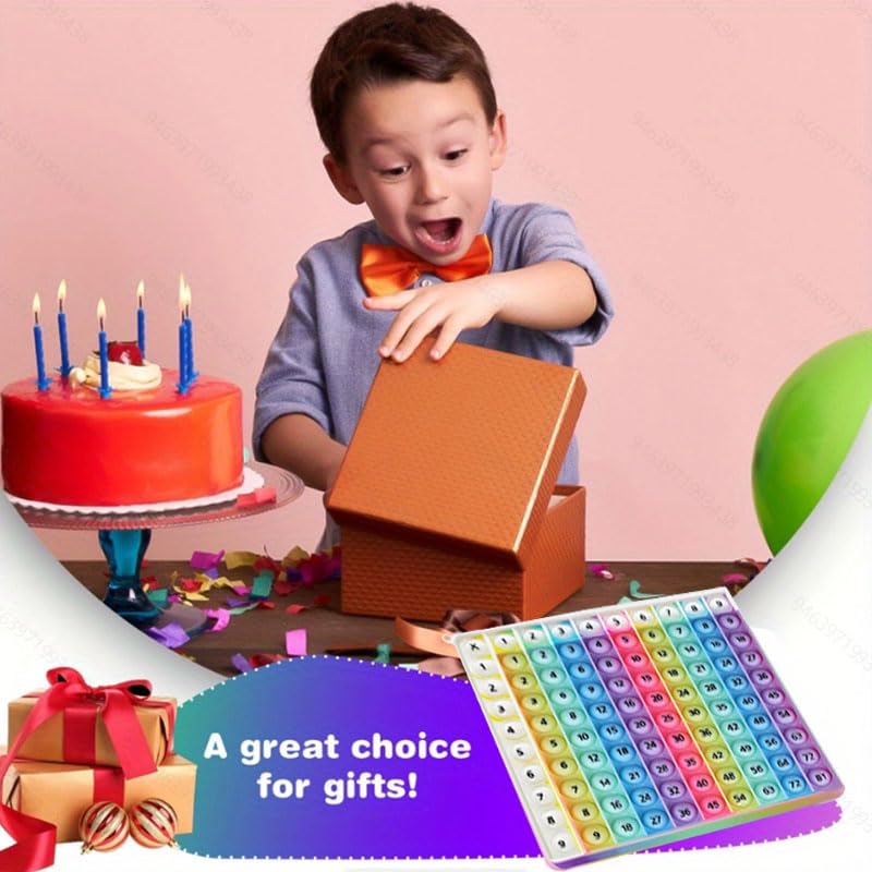 MEIBK Rainbow 9x9 Multiplication Table – Colorful Learning Board for Kids