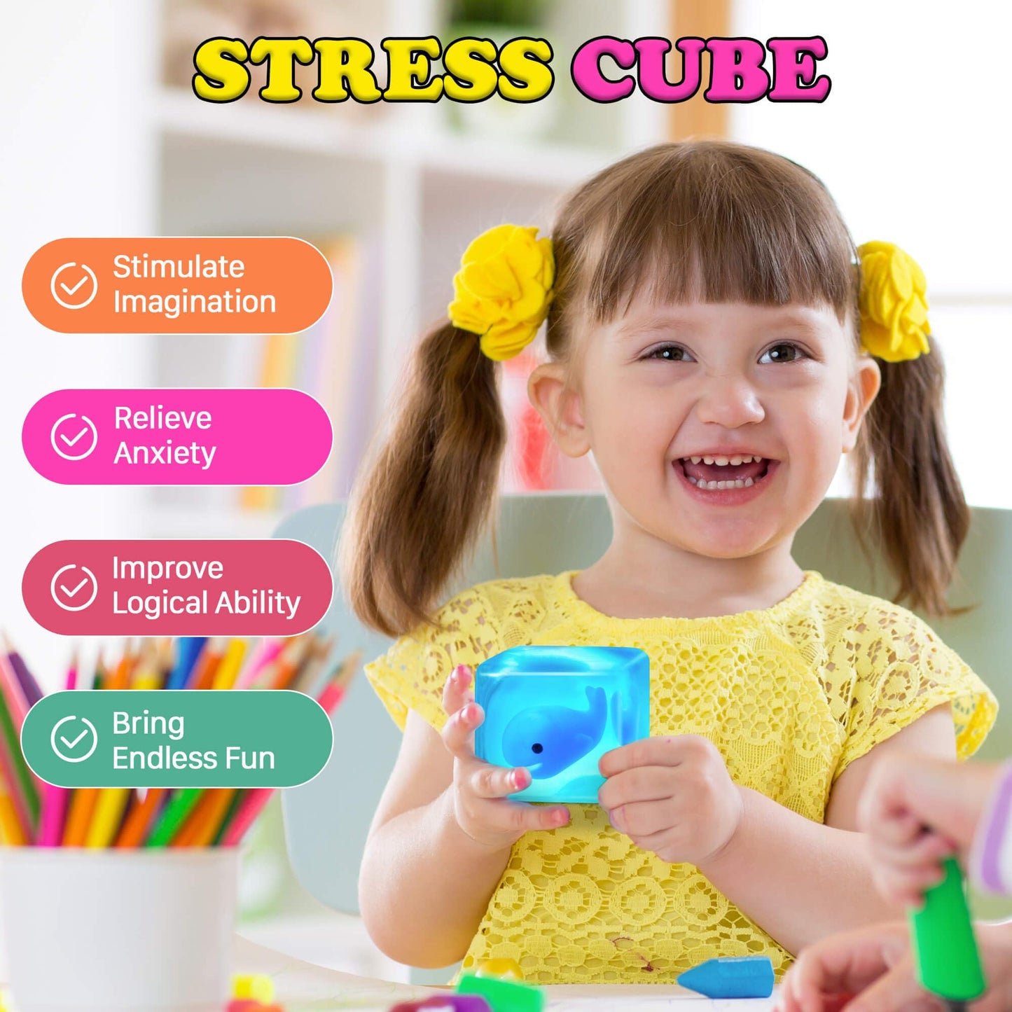 Meijoy Stress Cube – Glow-in-Dark Whale Fidget Toy for All Ages
