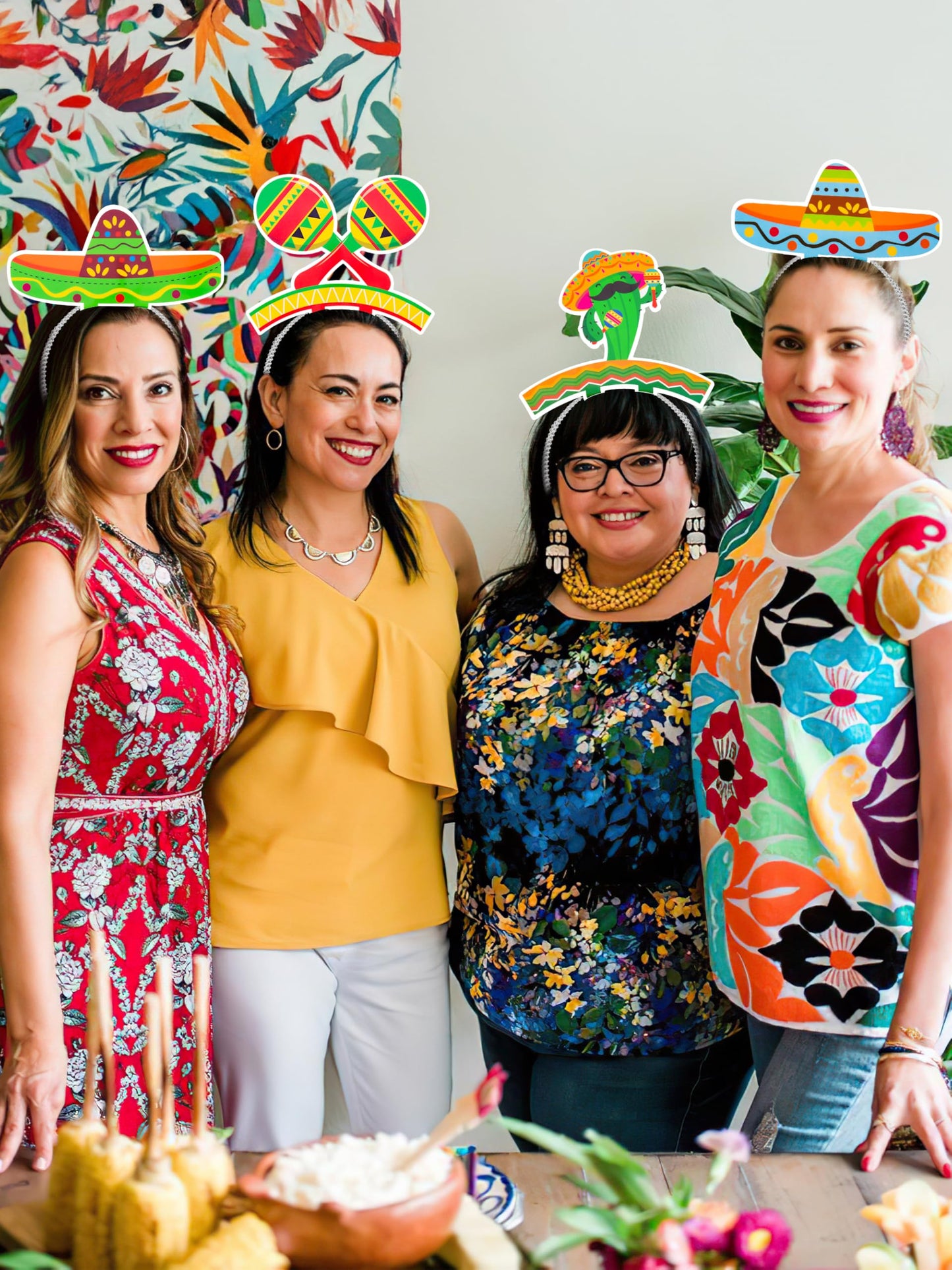 Melisheer 12-Pack Colorful Cardboard Sombrero Hats | Fiesta Headbands