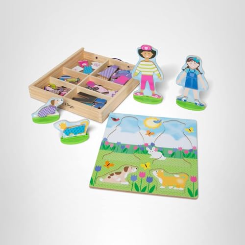 Melissa & Doug Best Friends Magnetic Dress-Up Wooden Dolls Set – 78 Pieces