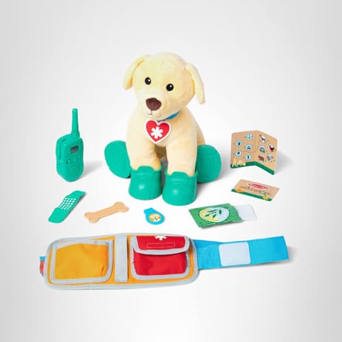 Melissa & Doug Let’s Explore Ranger Dog Plush – Search & Rescue Gear for Kids 3+