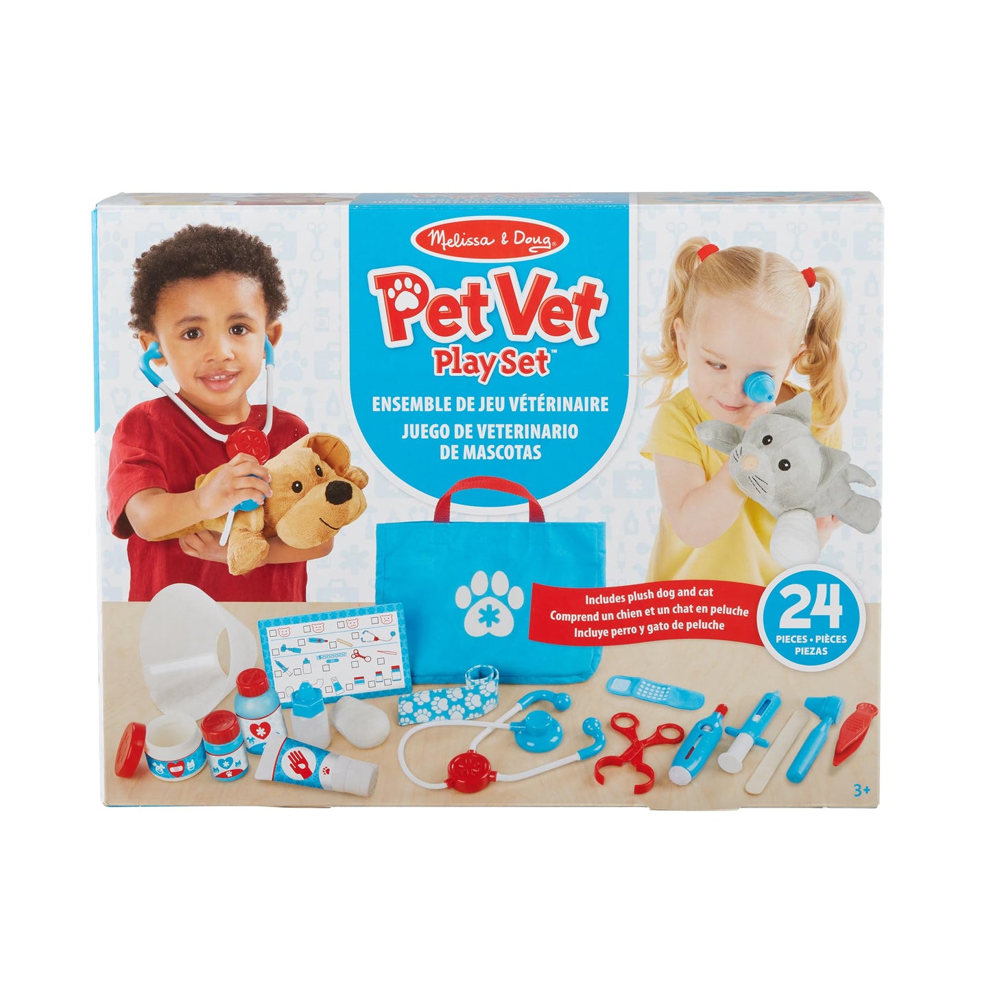 Melissa & Doug Examine and Treat Pet Vet Play Set – 24-Piece Animal Doctor Kit