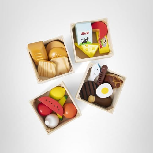 Melissa & Doug Food Groups — 21 Hand-Painted Wooden Pieces & 4 Crates