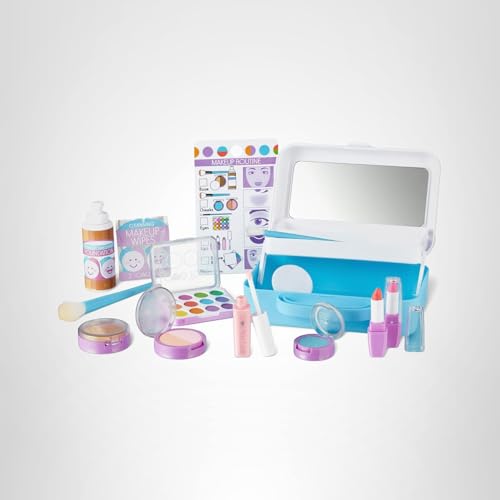 Melissa & Doug Love Your Look Pretend Makeup Kit (16 pcs) – Mess-Free Kids Vanity Set for Imaginative Play