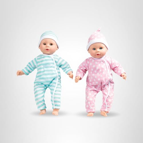 Melissa & Doug Mine to Love Twins Luke & Lucy – 15” Light Skin Twin Baby Dolls