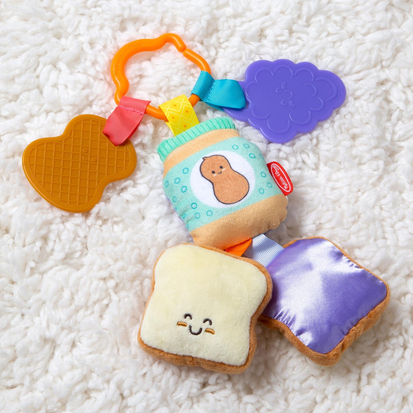 Melissa & Doug Multi-Sensory PB&J Clip-On Toy for Infants | Sensory Baby Toy