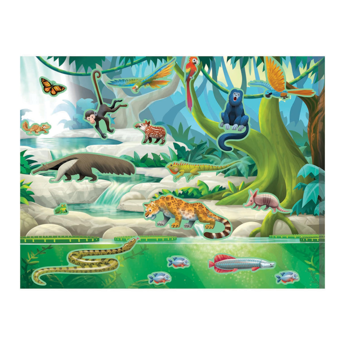 Melissa & Doug Reusable Sticker Pad: Jungle & Savanna — 175+ Stickers, 5 Scenes