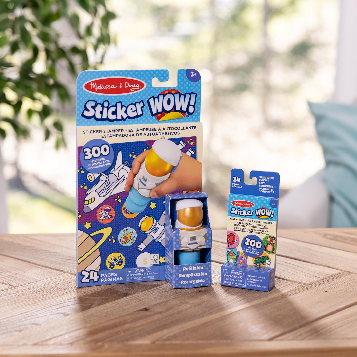 Melissa & Doug Sticker WOW! Astronaut Bundle – 24-Page Activity Pad, Stamper, 500 Stickers (Ages 3+)