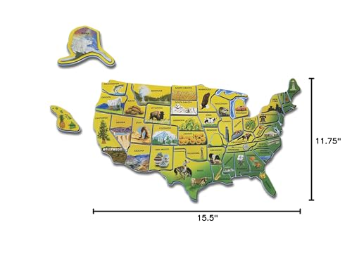 Melissa & Doug USA Map Wooden Puzzle (45 Pieces) – Educational Geography Toy