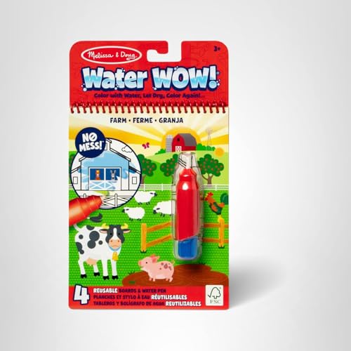 Melissa & Doug Water Wow! Farm Friends – Mess-Free Reusable Water Reveal Pad for Kids 3–7