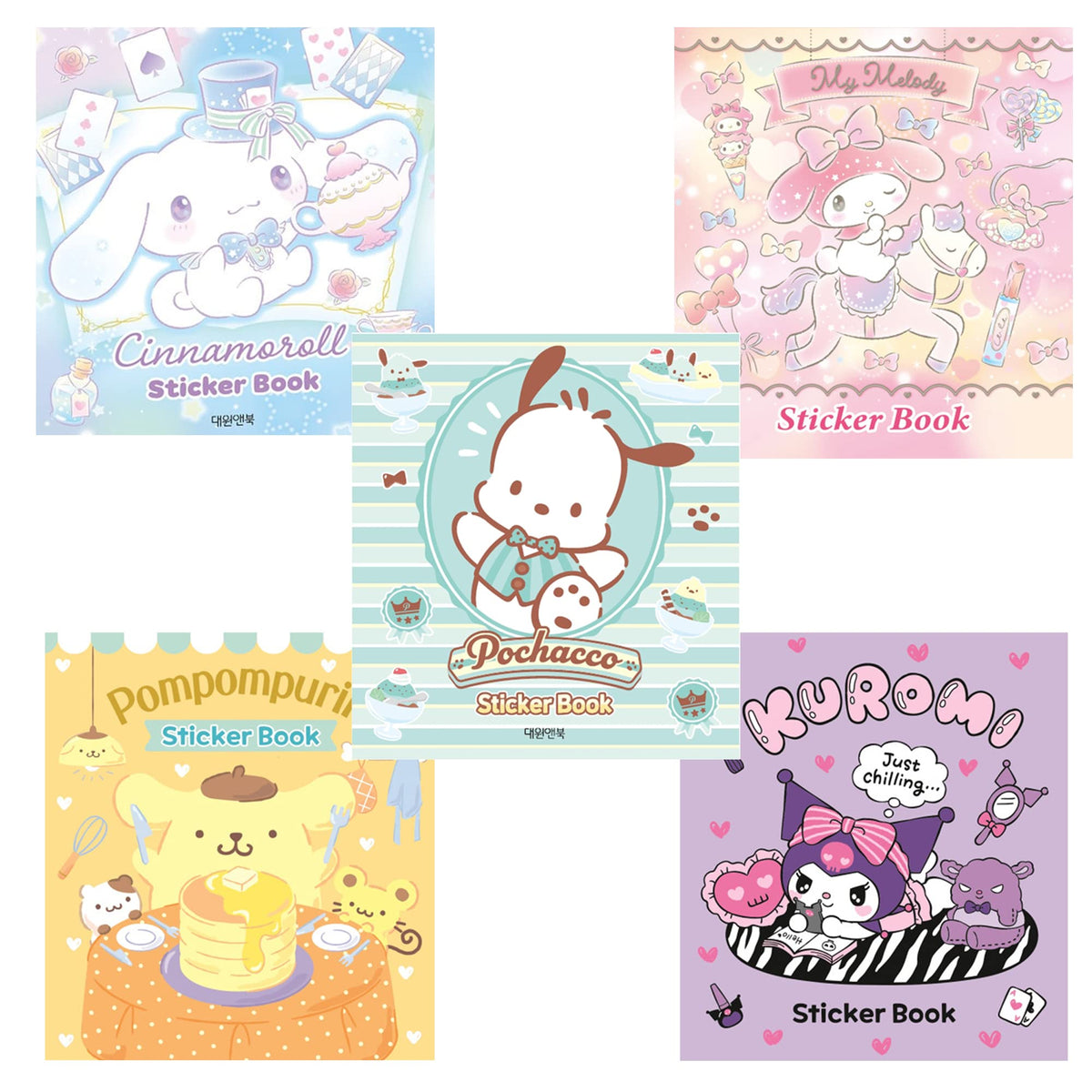 MENBLY Pompompurin Sticker Minibook – 24 Unique Stickers, 9.5 x 10.5 cm | Scrapbooking & Decor