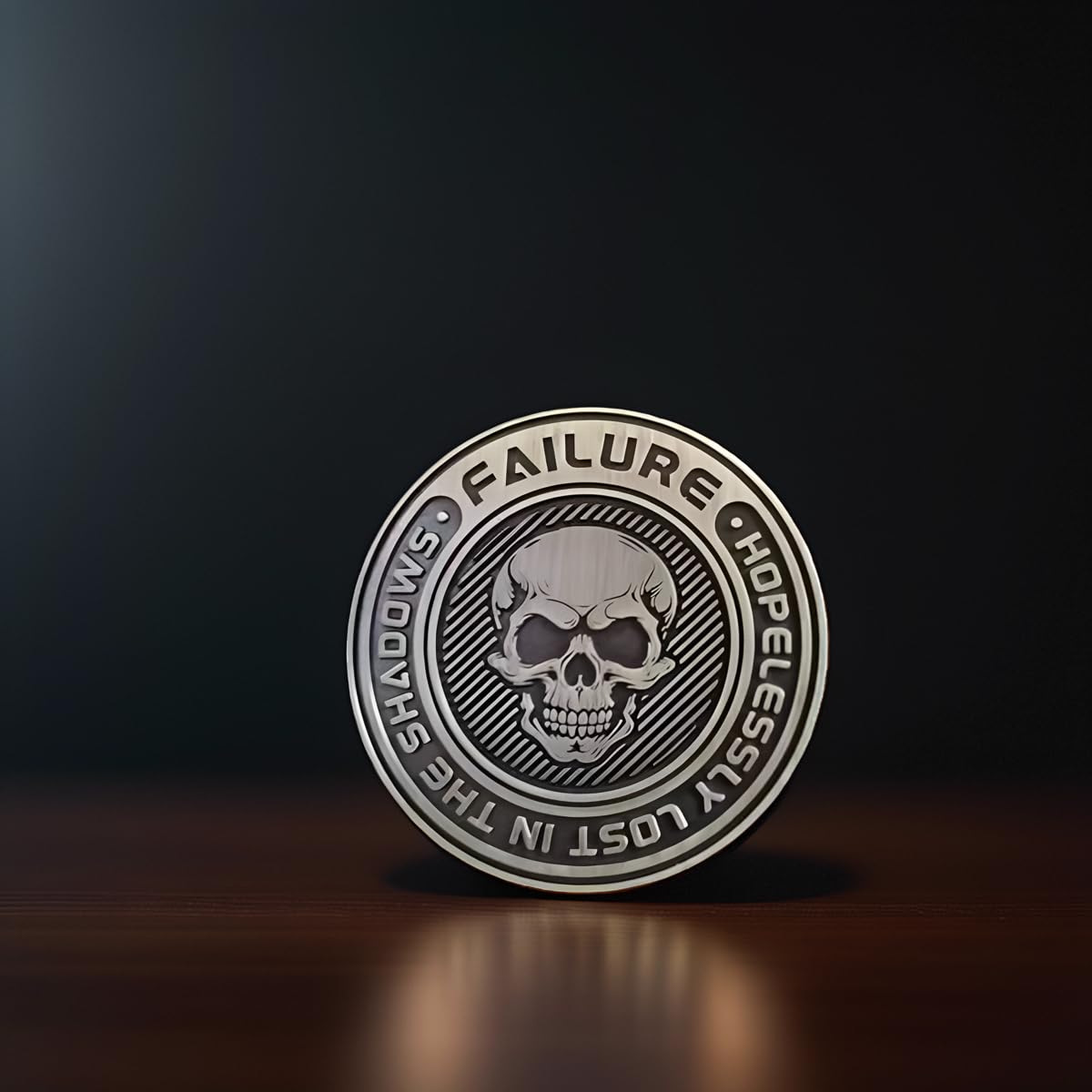 Meokkaebi Metal D2 Dice Coin - Dual-Sided TRPG Luck Token with Success and Failure Symbols