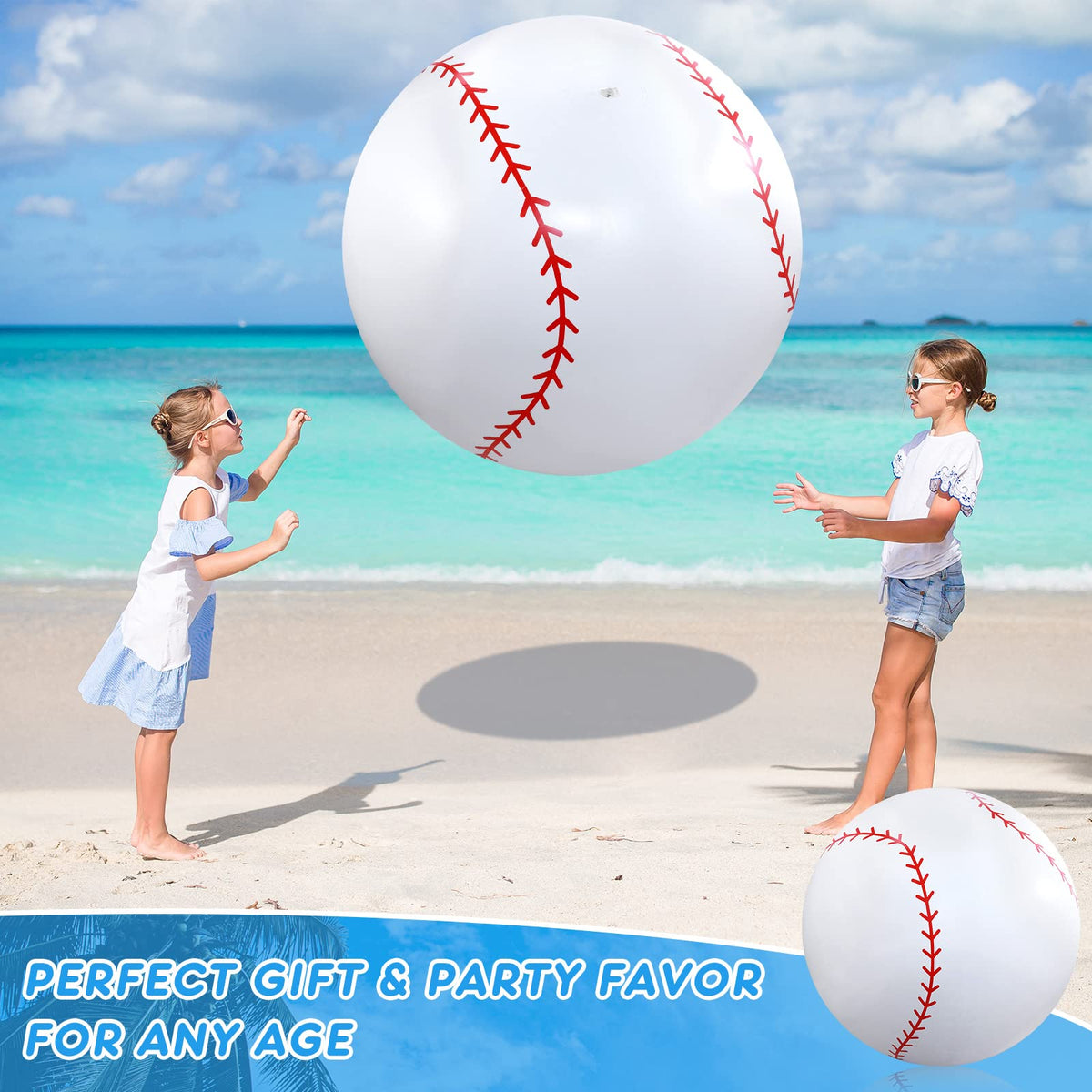 Meooeck 4-Pack 27-Inch Giant Inflatable Baseball Balls for Outdoor Games & Parties