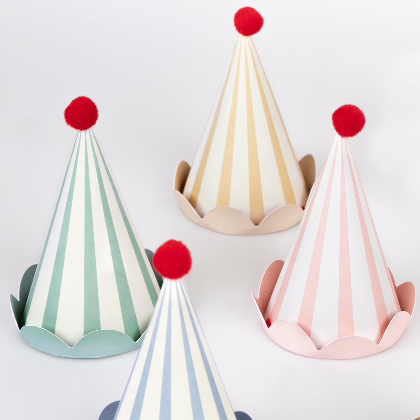 Meri Meri Birthday Party Hats – Pack of 8 Bright Colorful Cones for Kids & Adults