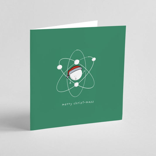 Science Christmas Card – Cute Kawaii Square Greeting With Witty Chemistry Pun