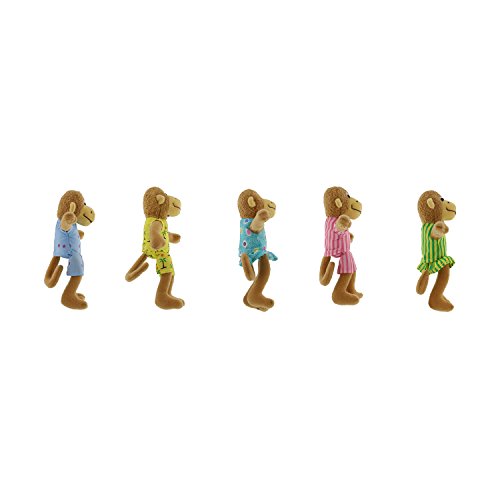 MerryMakers Five Little Monkeys Finger Puppet Playset, Set of 5, 5-Inch Puppets