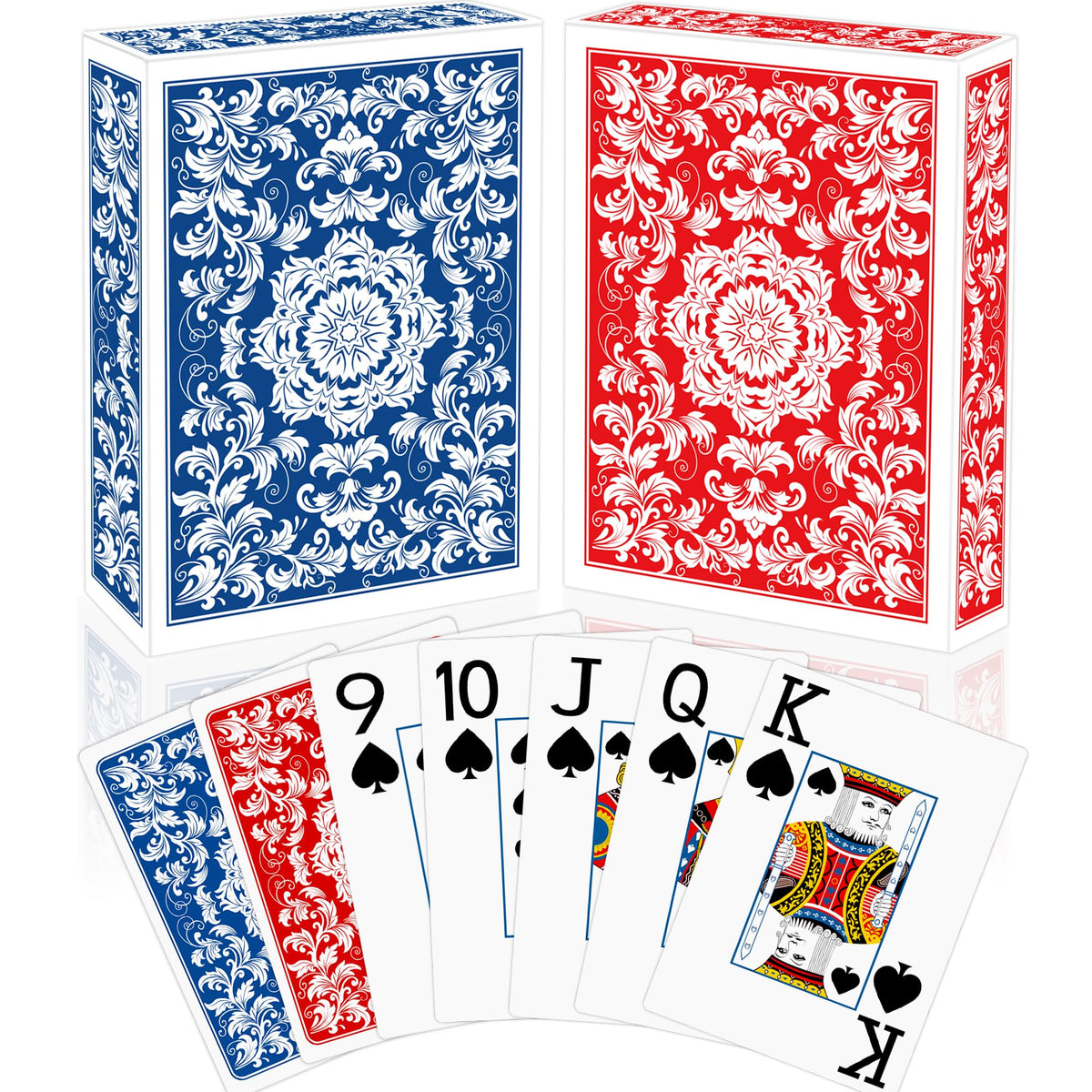 Metsyth Jumbo Large-Print Playing Cards – 2-Pack (Blue & Red)