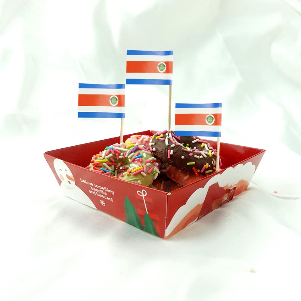 mflagperft Costa Rica Flag Toothpick Flags - Mini Costa Rican Food Picks (100 Pack)